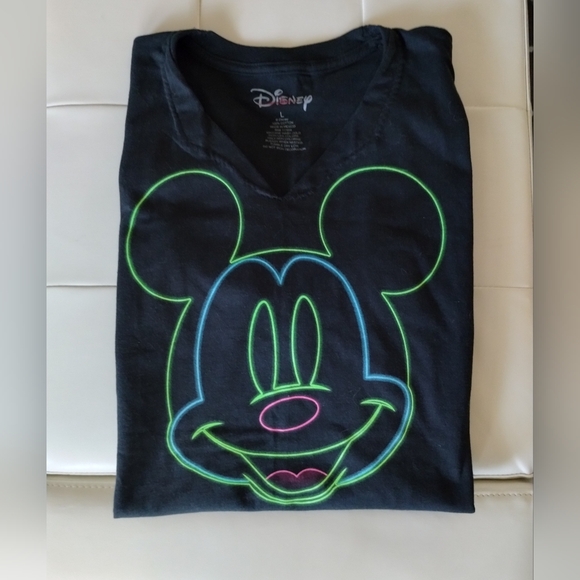 Disney Mickey Mouse Neon Look T shirt - Picture 1 of 8